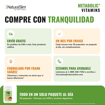 Metabolic Vitamins® | Vitaminas Potentes | Multivitaminas y Minerales, Complejo B con Niacina (B3) - NaturalSlim USA
