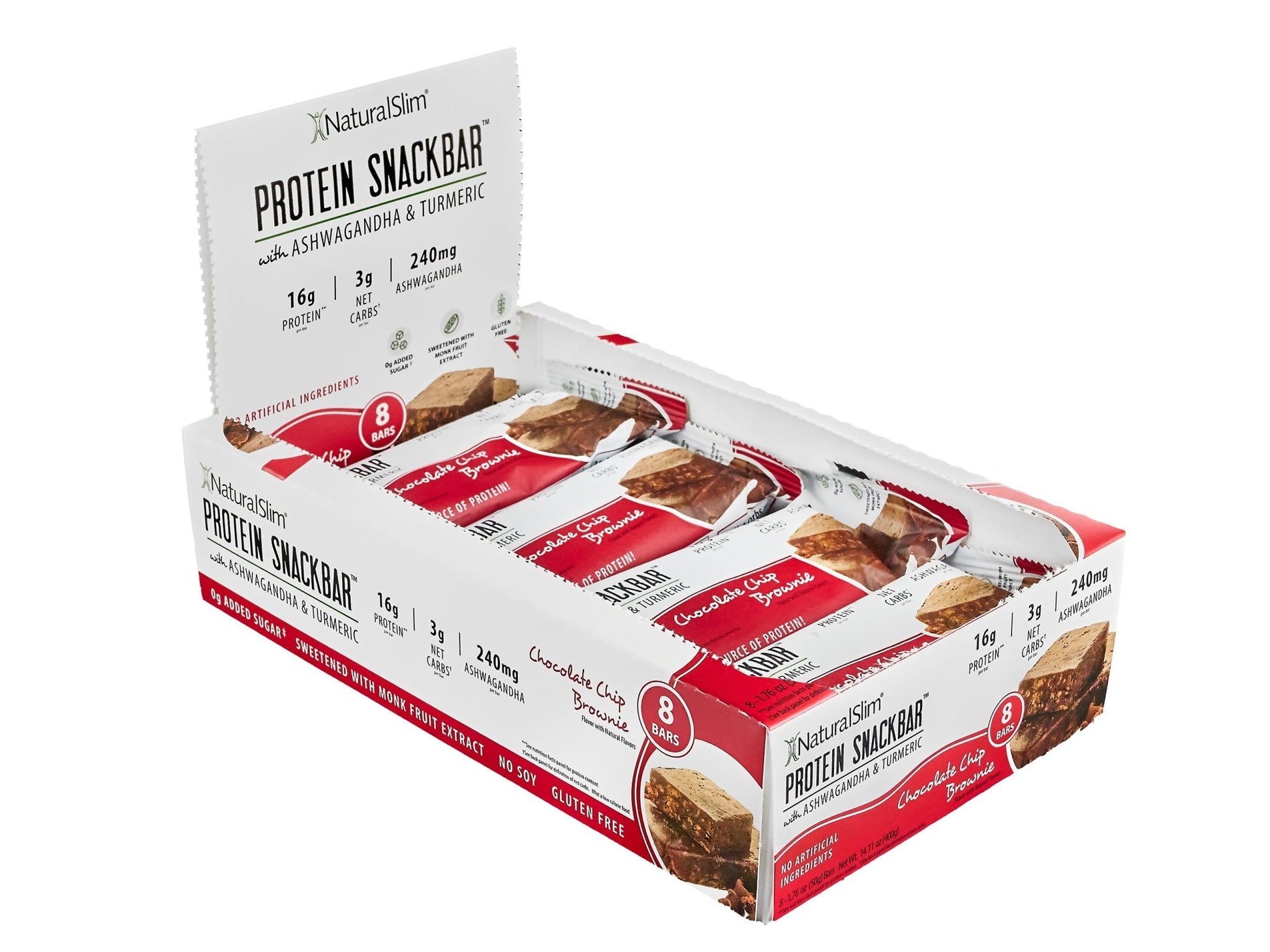 NaturalSlim® Protein Snackbar™ Chocolate Chip Brownie | Barras de proteína - NaturalSlim USA