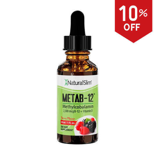 METAB-12® Berry Liquid Vitamin B-12 (methylcobalamin) + Vitamin D - NaturalSlim USA
