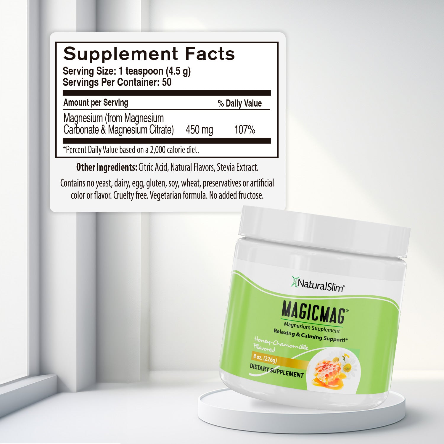 MagicMag® Manzanilla - Miel | Suplemento de Magnesio | Apoyo Relajante y Calmante - NaturalSlim USA