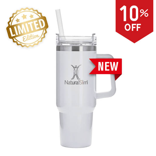 NaturalSlim®️ Tumbler (White) | Vaso térmico de acero inoxidable | 40 oz - NaturalSlim USA