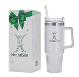 NaturalSlim®️ Tumbler (White) | Vaso térmico de acero inoxidable | 40 oz - NaturalSlim USA