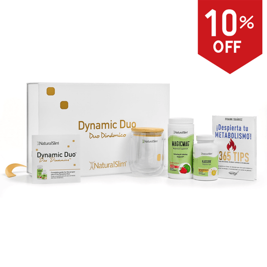 Dúo Dinámico Gift Set | MagicMag®, Kadsorb®, Libro ¡Despierta tu Metabolismo!, Mug y Caja de Regalo con Panfleto Informativo| Magnesio y Potasio - NaturalSlim USA